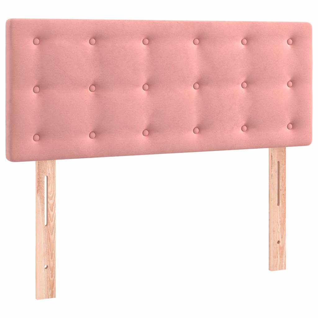kontinentalseng med madras og LED-lys 80x200 cm velour pink