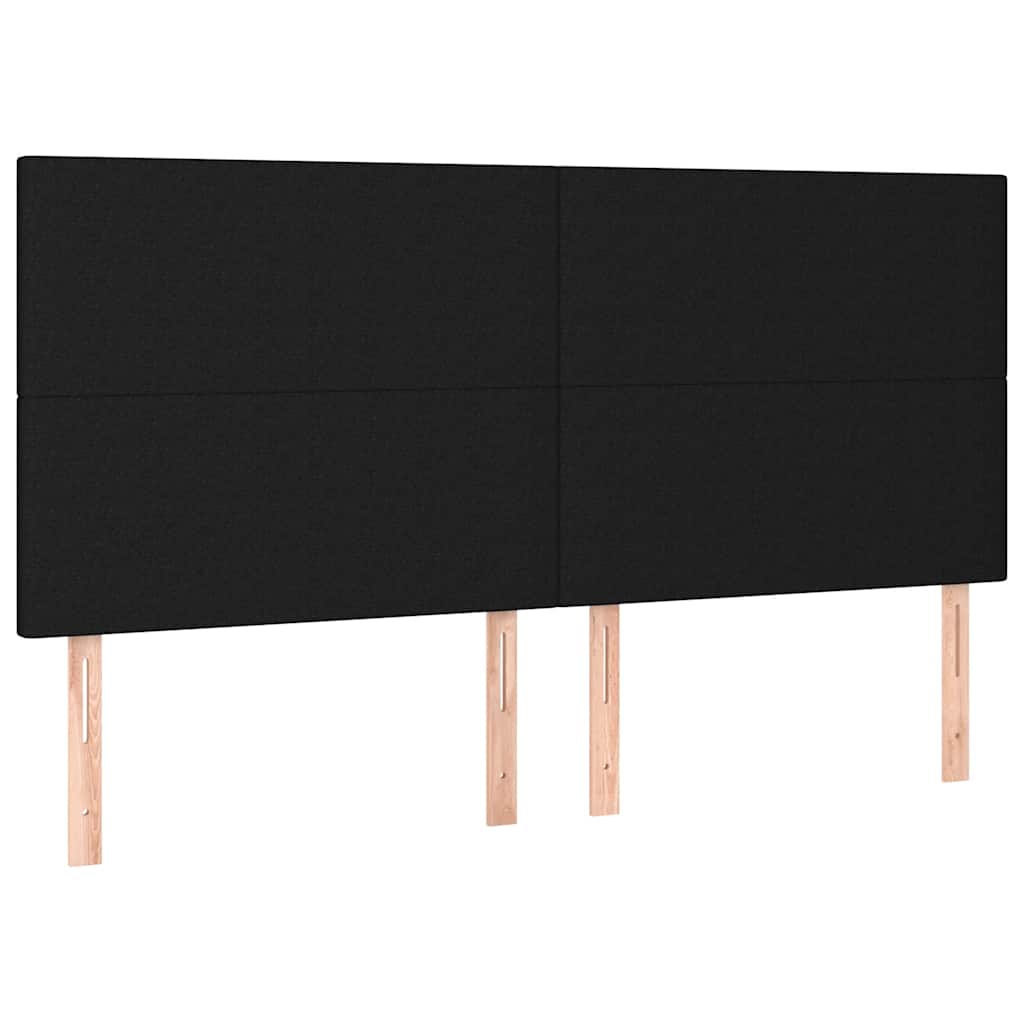 kontinentalseng med LED-lys 160x200 cm stof sort