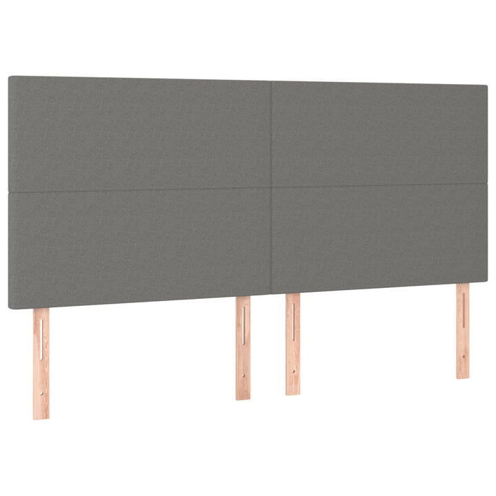 kontinentalseng med LED-lys 200x200 cm stof mørkegrå