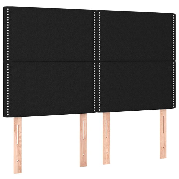 kontinentalseng med LED-lys 140x200 cm stof sort