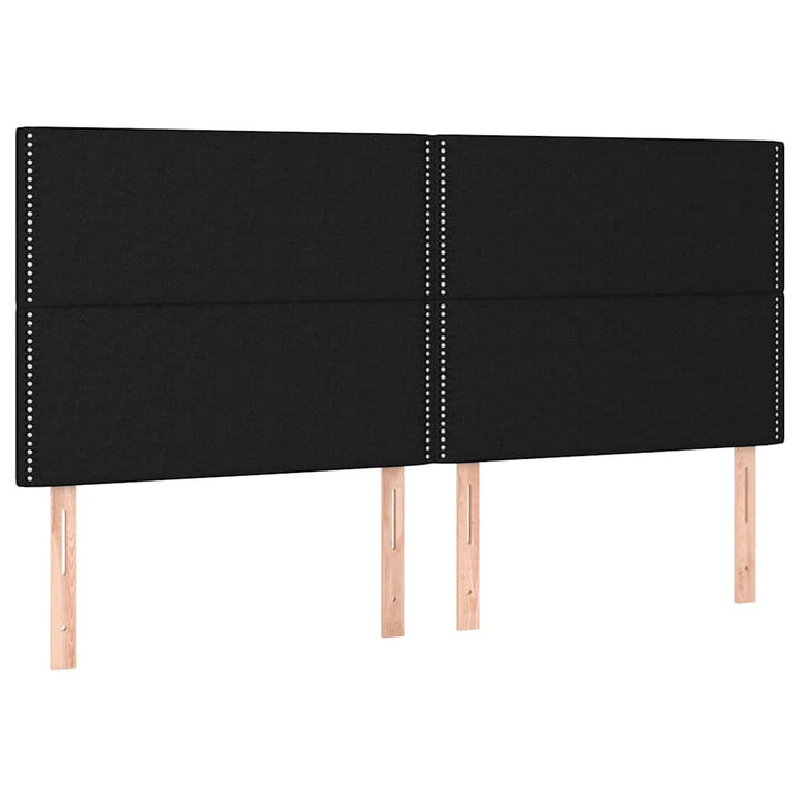 kontinentalseng med LED-lys 160x200 cm stof sort