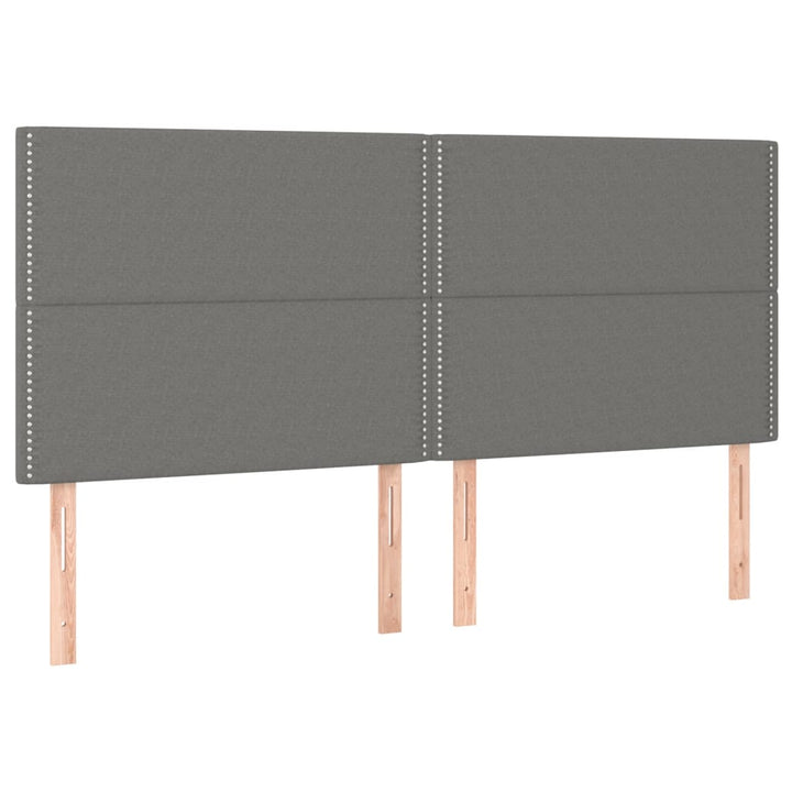 kontinentalseng med LED-lys 200x200 cm stof mørkegrå