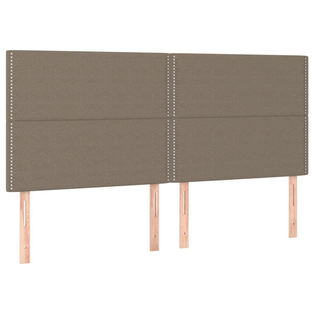kontinentalseng med LED-lys 200x200 cm stof gråbrun