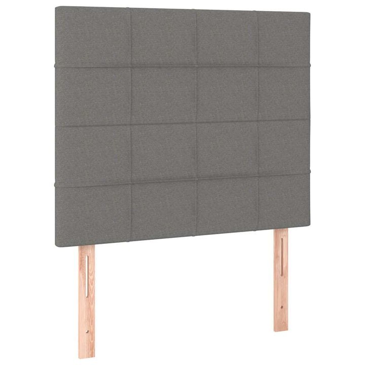 kontinentalseng med LED-lys 80x200 cm stof mørkegrå