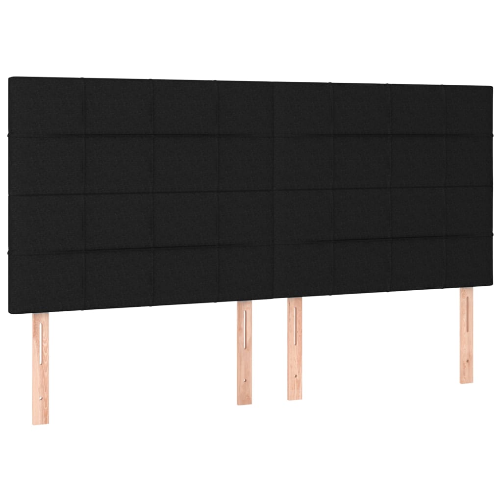 kontinentalseng med LED-lys 180x200 cm stof sort