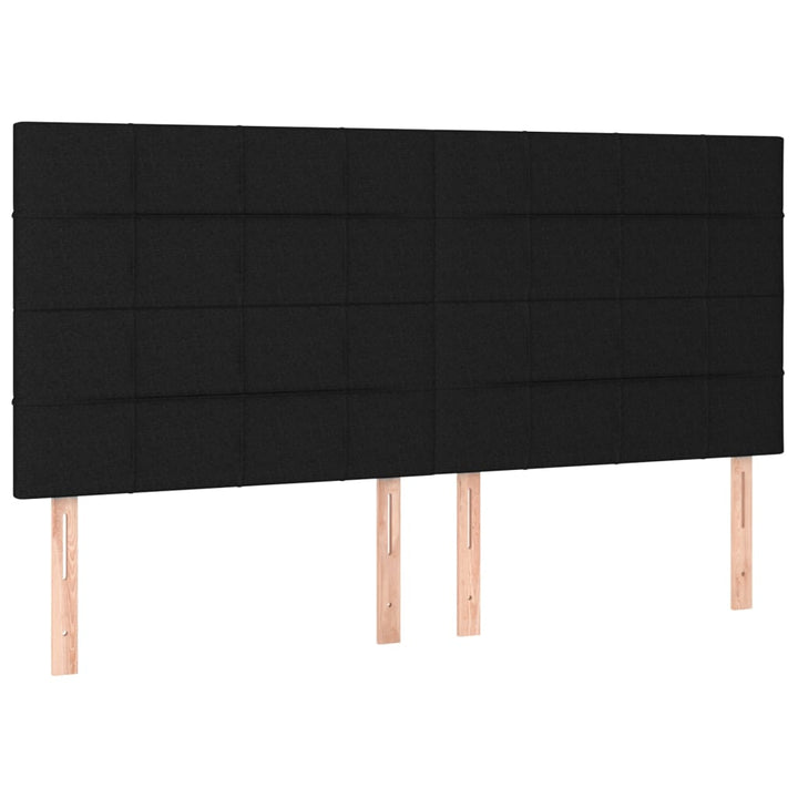 kontinentalseng med LED-lys 180x200 cm stof sort