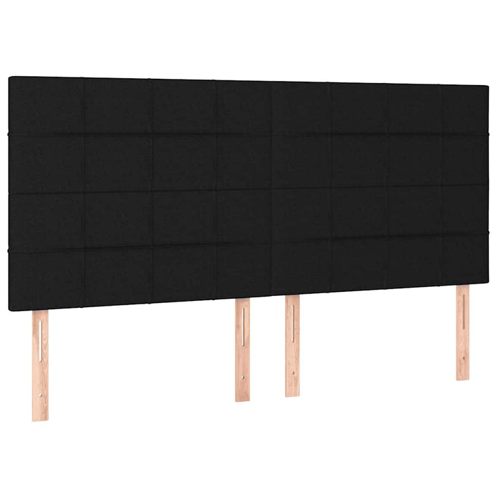 kontinentalseng med LED-lys 180x200 cm stof sort