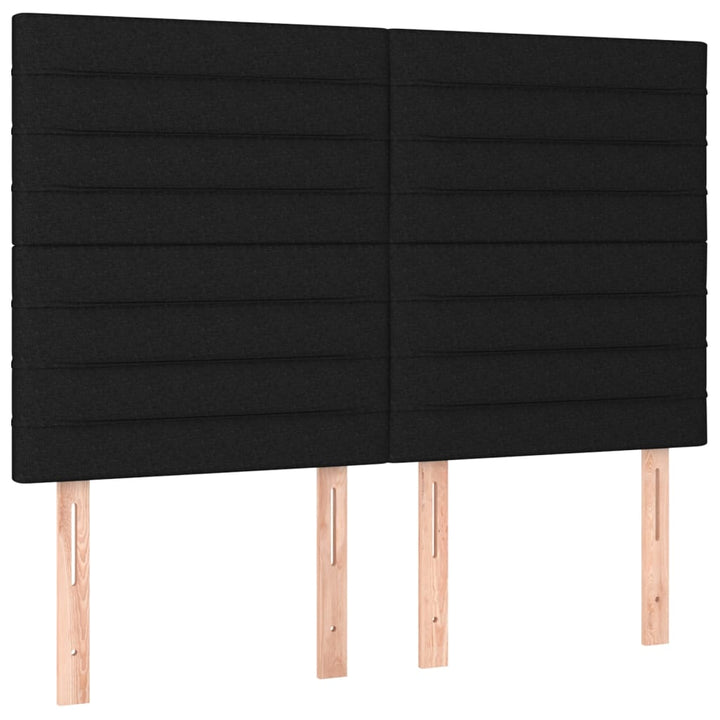 kontinentalseng med LED-lys 140x200 cm stof sort