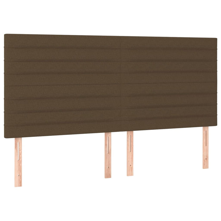 kontinentalseng med LED-lys 200x200 cm stof mørkebrun