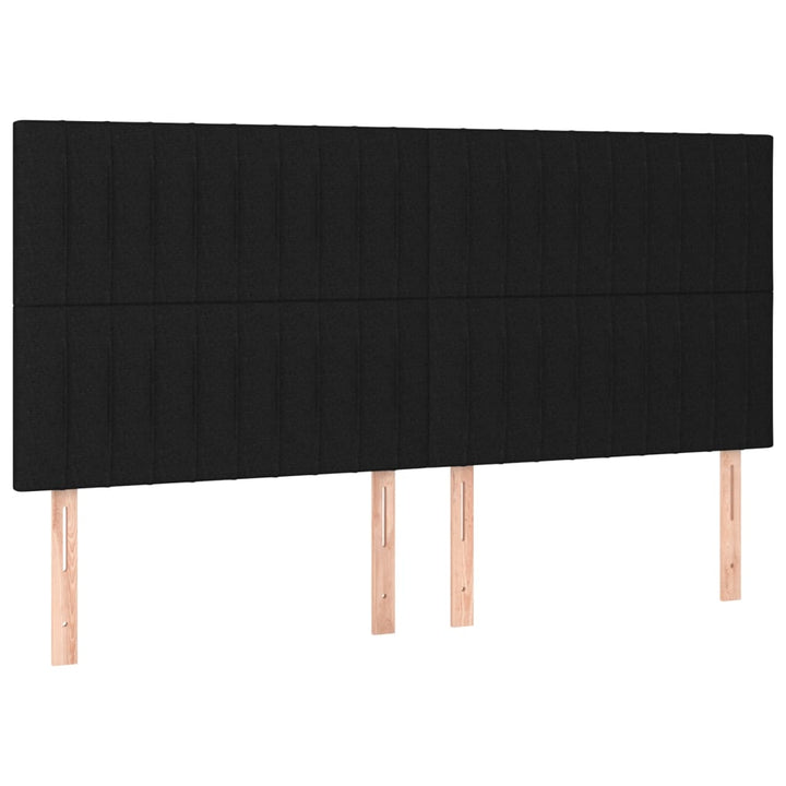 kontinentalseng med LED-lys 180x200 cm stof sort