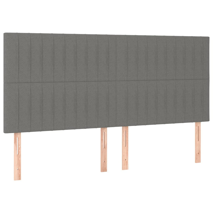 kontinentalseng med LED-lys 200x200 cm stof mørkegrå