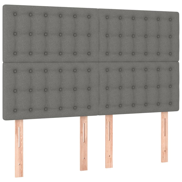 kontinentalseng med LED-lys 140x190 cm stof mørkegrå