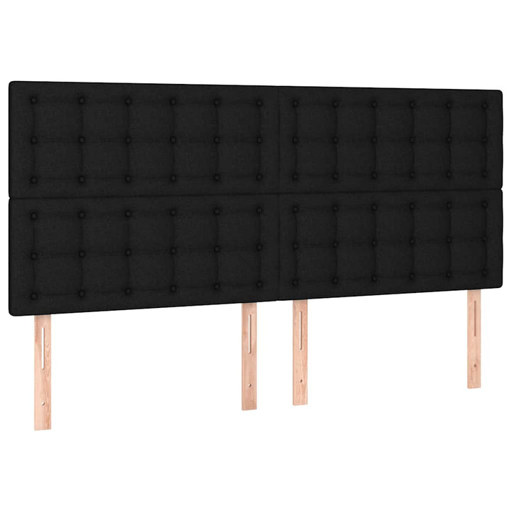kontinentalseng med LED-lys 200x200 cm stof sort