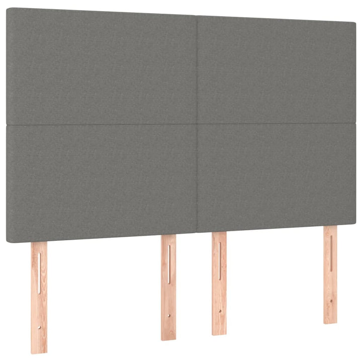 kontinentalseng med LED-lys 140x190 cm stof mørkegrå