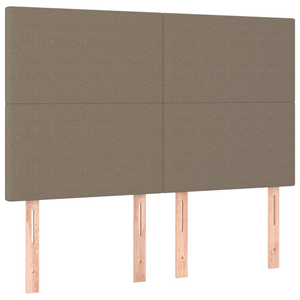 kontinentalseng med LED-lys 140x200 cm stof gråbrun