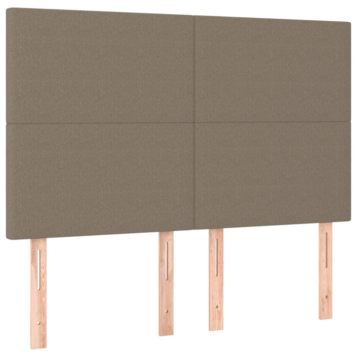 kontinentalseng med LED-lys 140x200 cm stof gråbrun