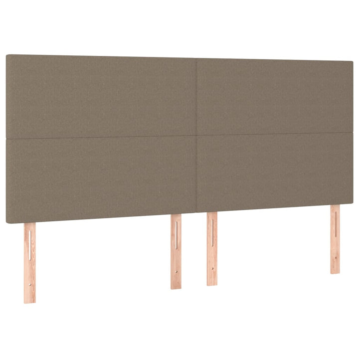 kontinentalseng med LED-lys 180x200 cm stof gråbrun