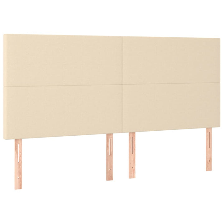 kontinentalseng med LED-lys 180x200 cm stof cremefarvet