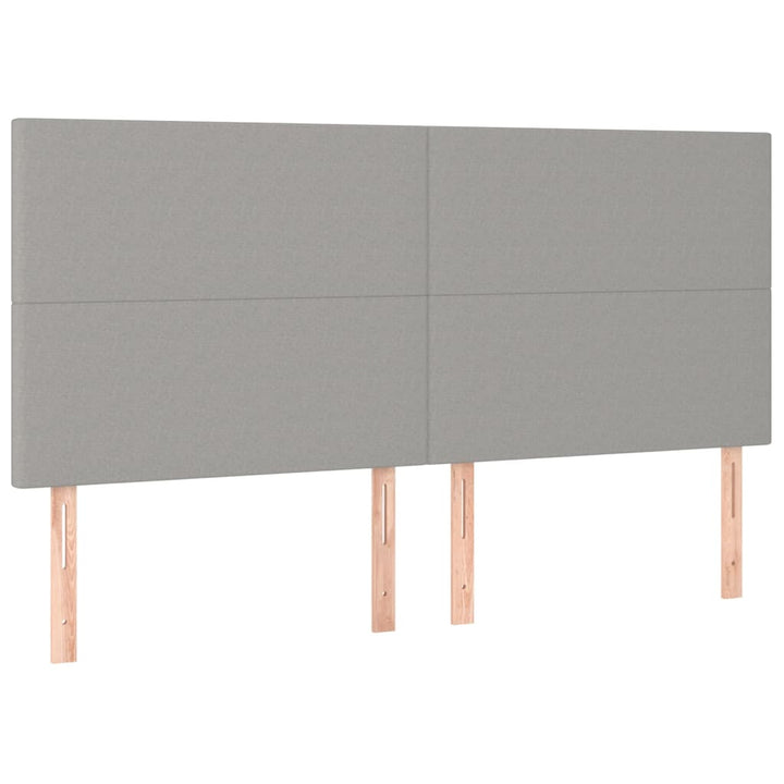 kontinentalseng med LED-lys 200x200 cm stof lysegrå