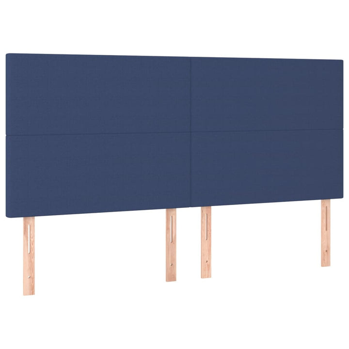 kontinentalseng med LED-lys 200x200 cm stof blå