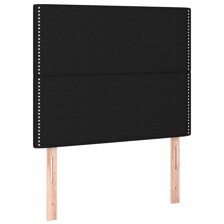 kontinentalseng med LED-lys 90x200 cm stof sort