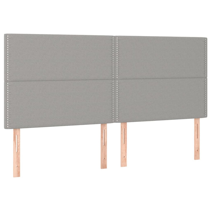 kontinentalseng med LED-lys 180x200 cm stof lysegrå
