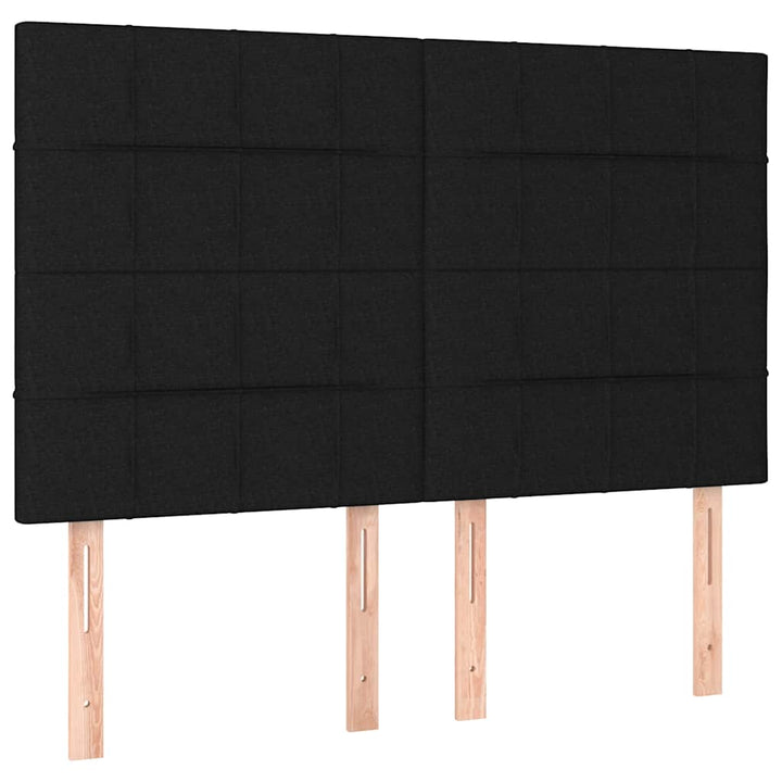 kontinentalseng med LED-lys 140x190 cm stof sort
