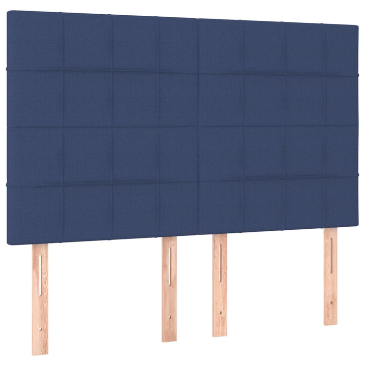 kontinentalseng med LED-lys 140x200 cm stof blå