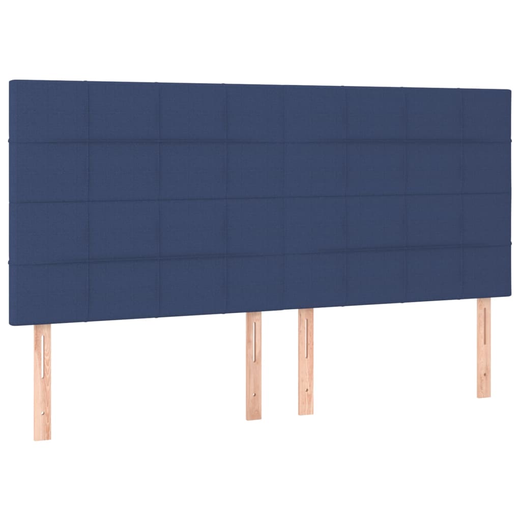 kontinentalseng med LED-lys 160x200 cm stof blå