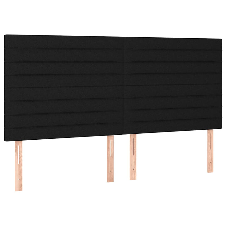 kontinentalseng med LED-lys 160x200 cm stof sort
