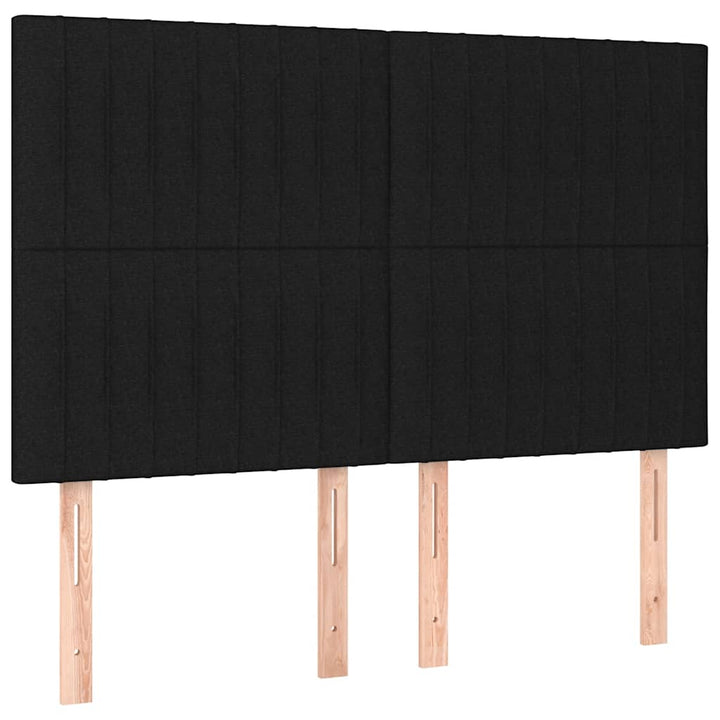 kontinentalseng med LED-lys 140x200 cm stof sort