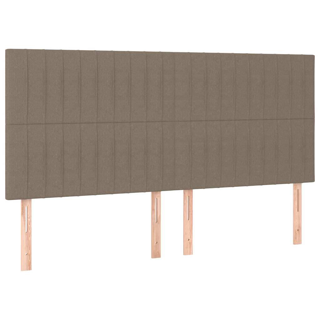 kontinentalseng med LED-lys 180x200 cm stof gråbrun