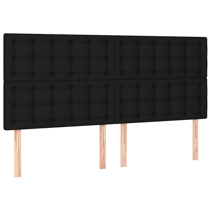 kontinentalseng med LED-lys 180x200 cm stof sort