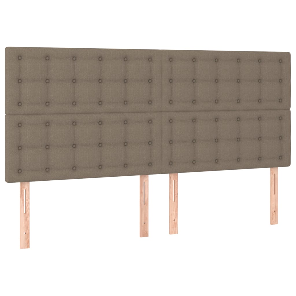 kontinentalseng med LED-lys 200x200 cm stof gråbrun