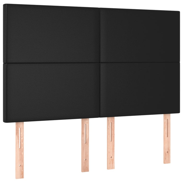 kontinentalseng med LED-lys 140x190 cm kunstlæder sort
