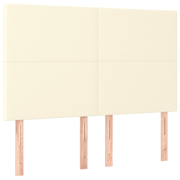 kontinentalseng med LED-lys 140x190 cm kunstlæder cremefarvet