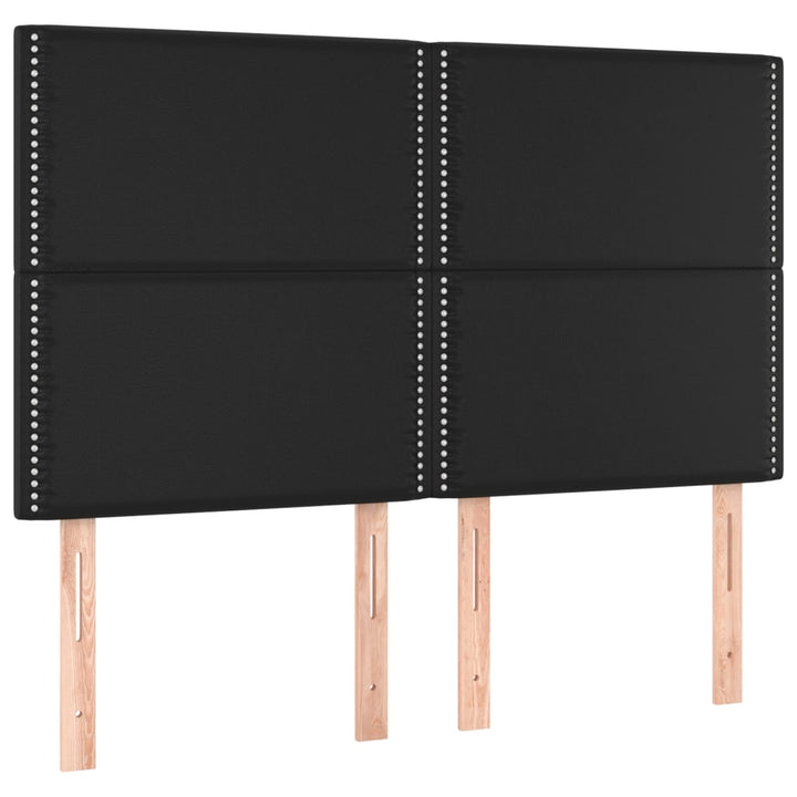 kontinentalseng med LED-lys 140x190 cm kunstlæder sort
