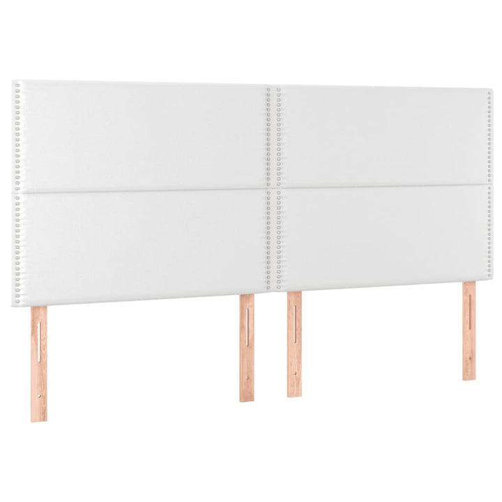 kontinentalseng med LED-lys 200x200 cm kunstlæder hvid