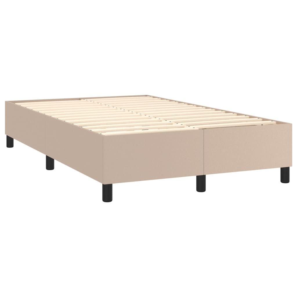 kontinentalseng med LED-lys 120x200 cm kunstlæder cappuccino