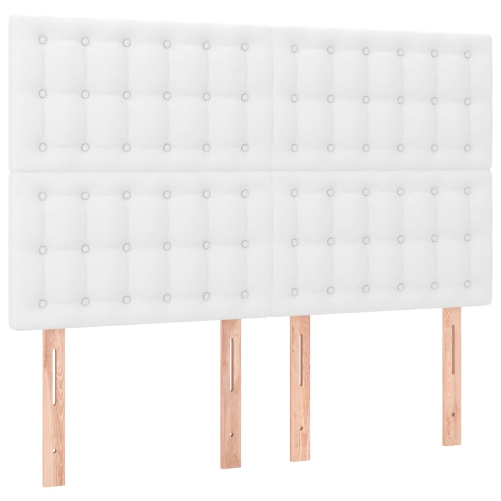kontinentalseng med LED-lys 140x190 cm kunstlæder hvid