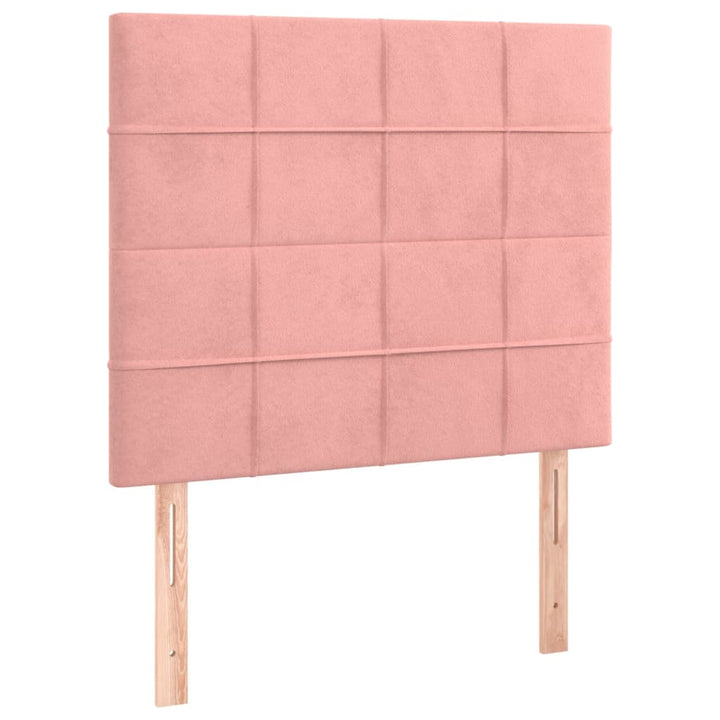 kontinentalseng med LED-lys 80x200 cm velour pink