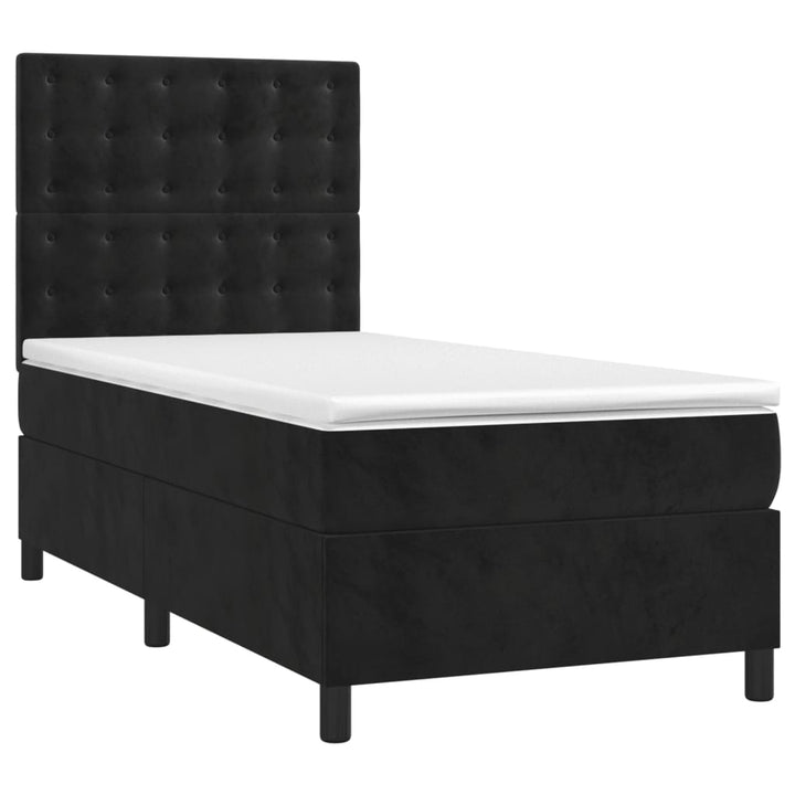kontinentalseng med LED-lys 80x200 cm velour sort