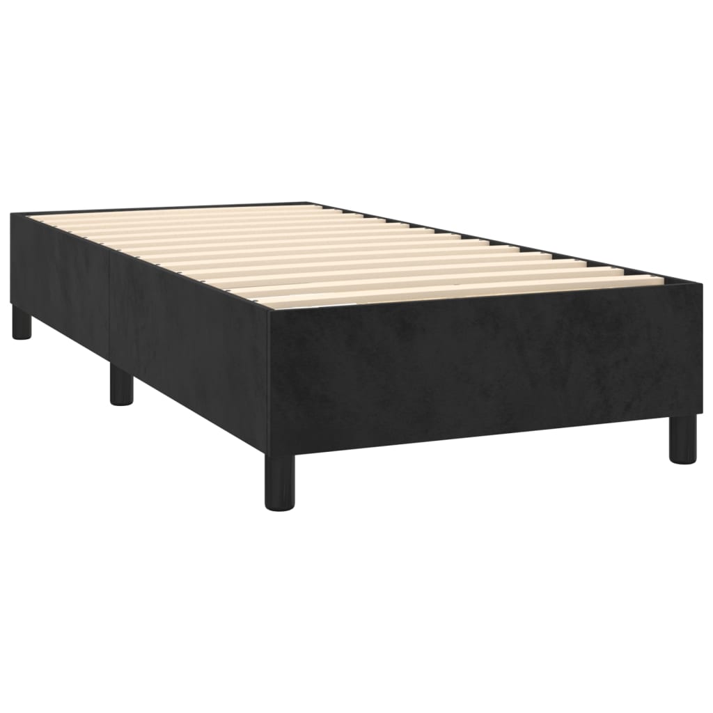 kontinentalseng med LED-lys 80x200 cm velour sort