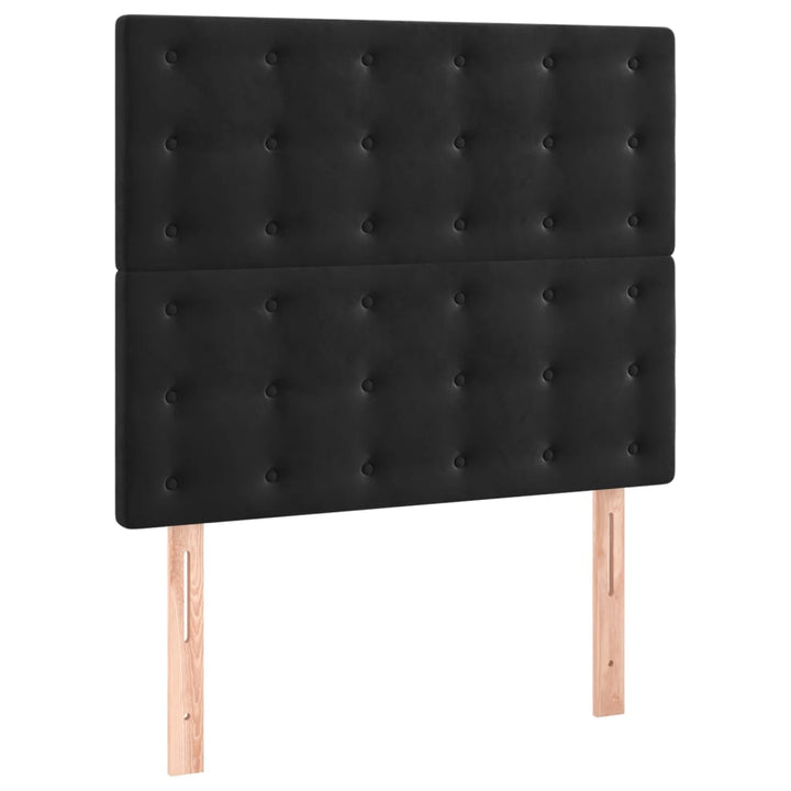 kontinentalseng med LED-lys 80x200 cm velour sort
