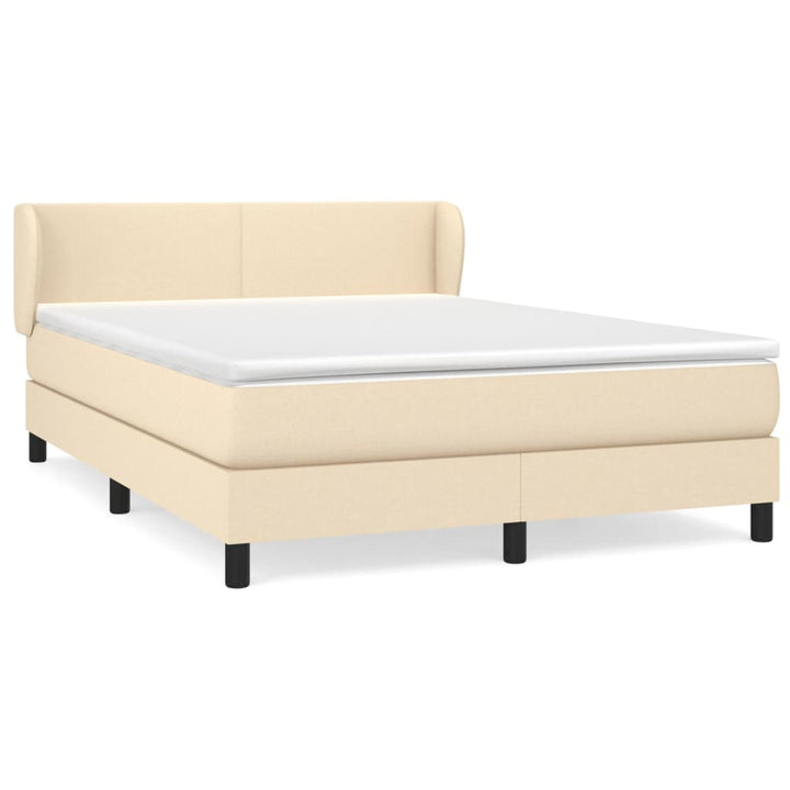 kontinentalseng med madras 140x190 cm stof cremefarvet
