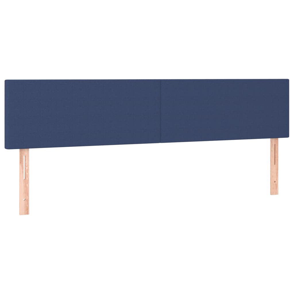 kontinentalseng med madras 200x200 cm stof blå