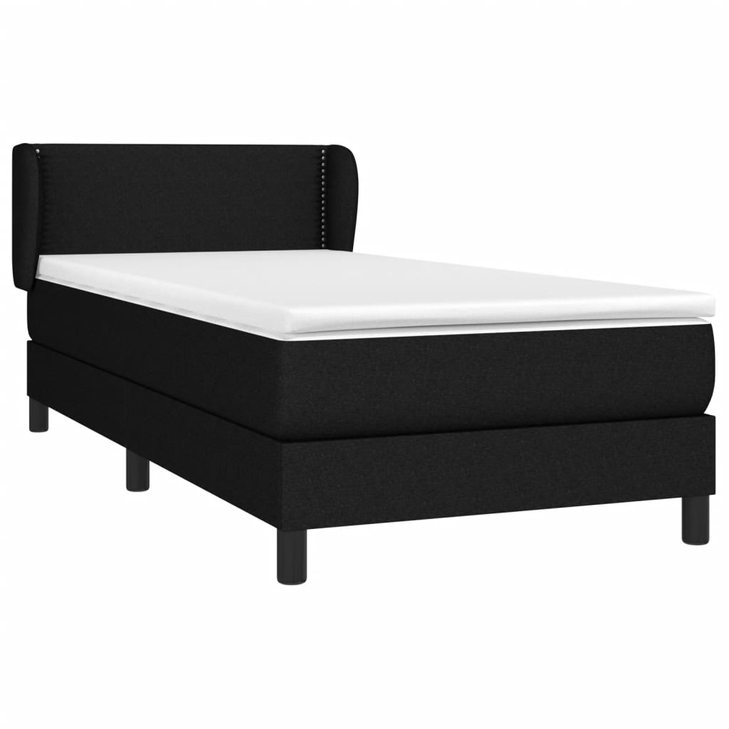 kontinentalseng med madras 90x190 cm stof sort