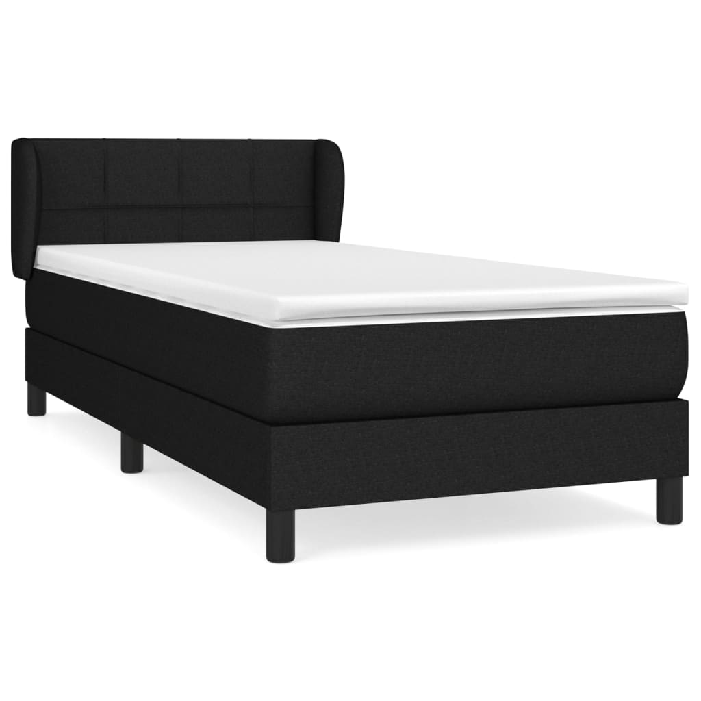 kontinentalseng med madras 90x190 cm stof sort