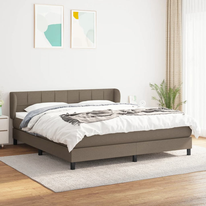 kontinentalseng med madras 160x200 cm stof gråbrun
