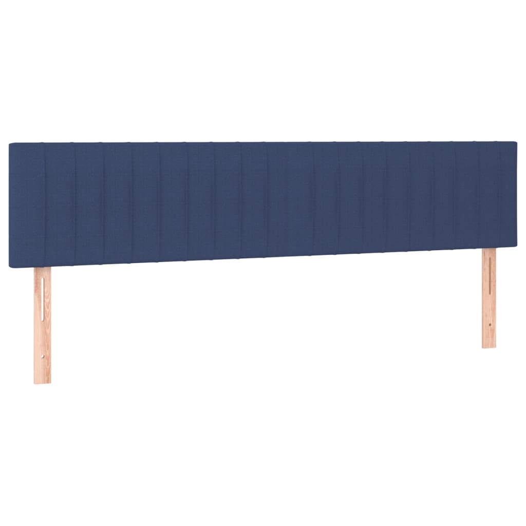 kontinentalseng med madras 200x200 cm stof blå